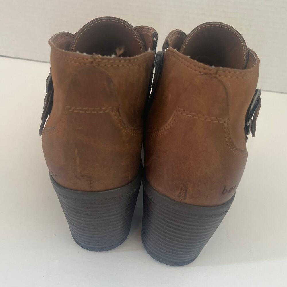 Women's BOC Born Concept Boots Booties Ankle Brown Leather Zipper Size 9.5/41 - Picture 4 of 8